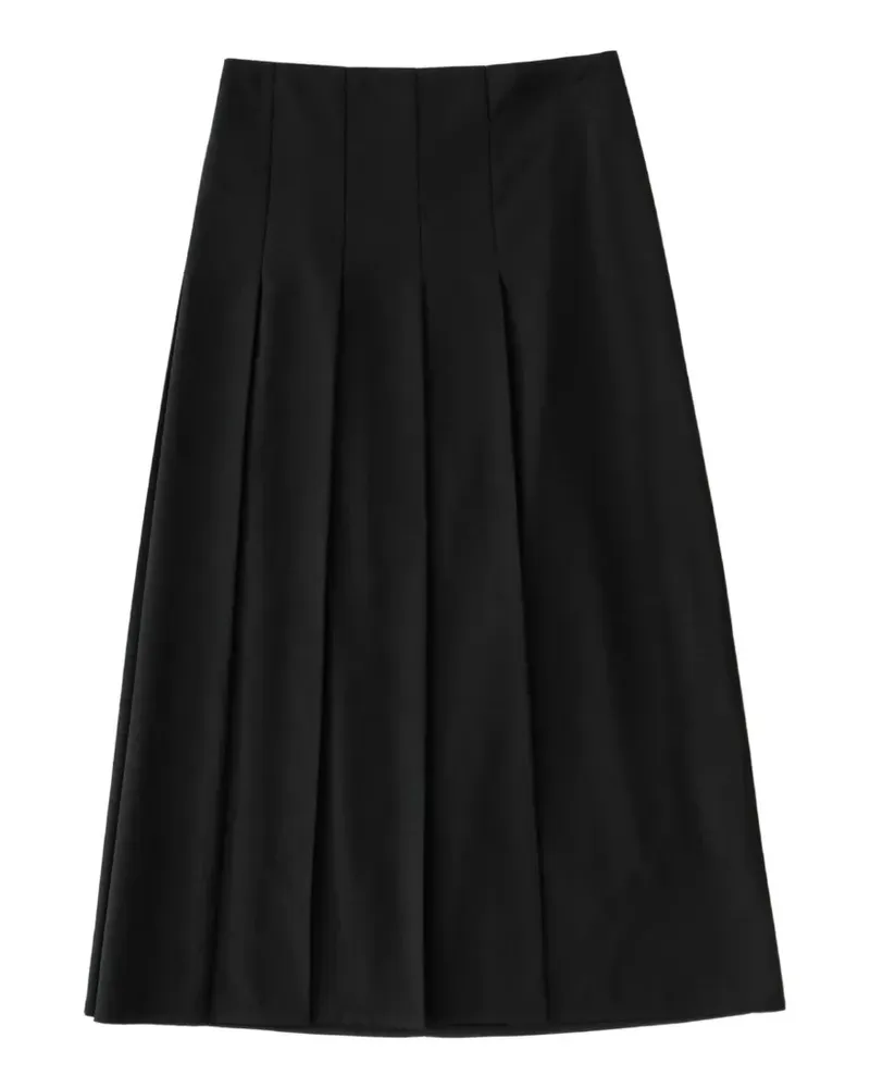 Studio Nicholson Agat pleated midi skirt - Schwarz Schwarz