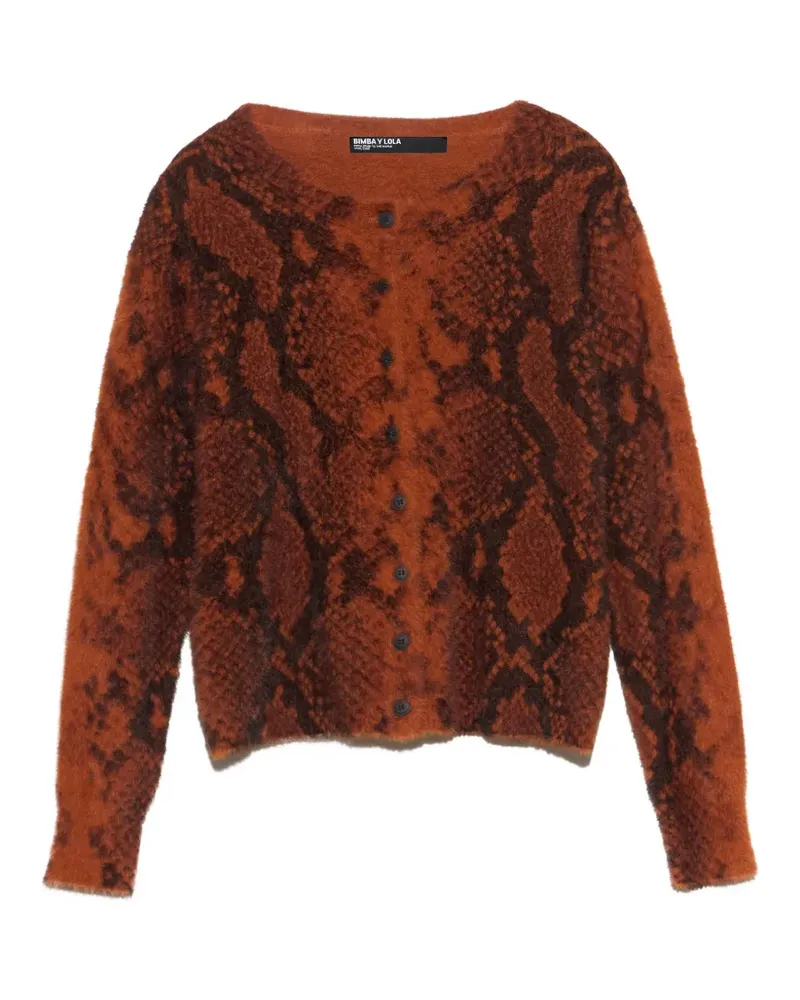 BIMBA Y LOLA Langer Caramel Pullover mit Schlangenfell - Braun Braun