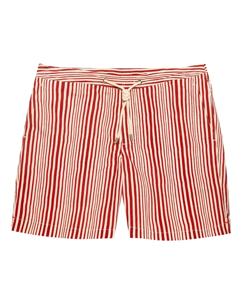 Orlebar Brown Gestreifte Bulldog Badeshorts - Rot Rot