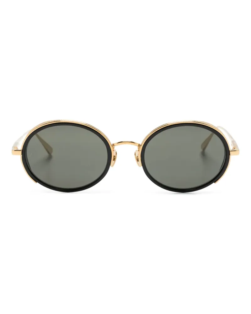 Linda Farrow Finn Sonnenbrille mit rundem Gestell - Gold Gold