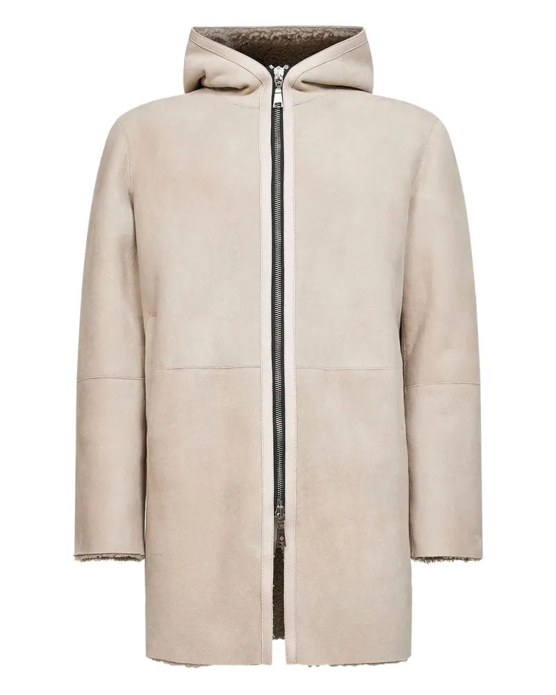 Tagliatore hooded shearling coat - Nude Nude