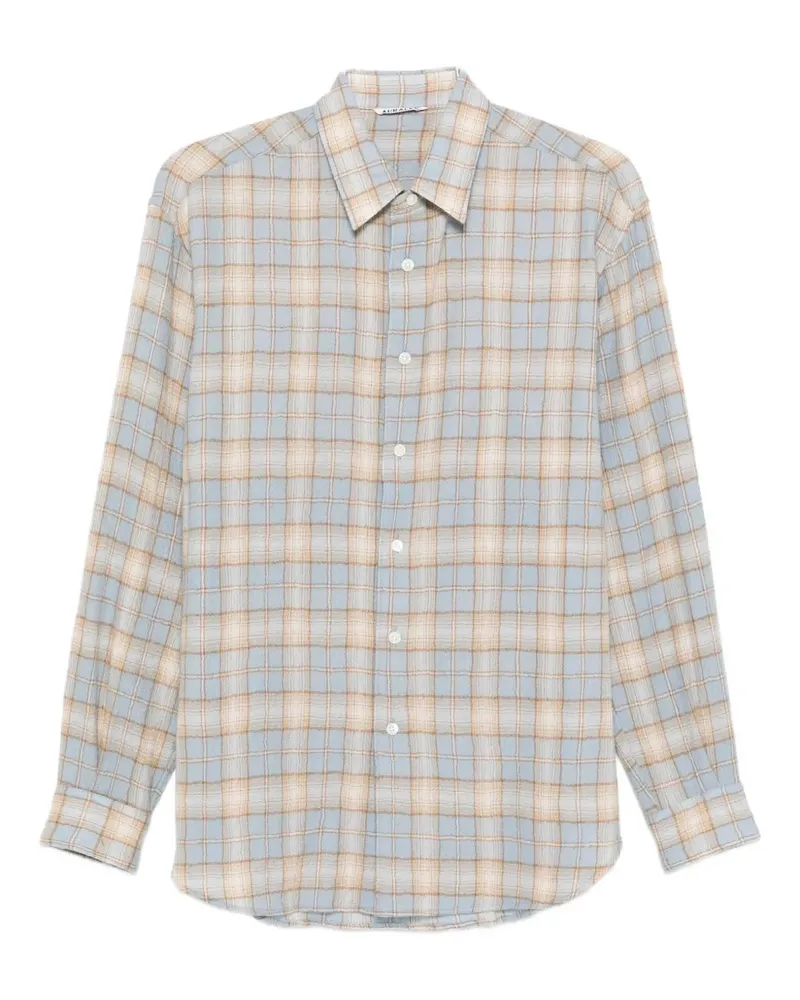 AURALEE Airy checked shirt - Nude Nude