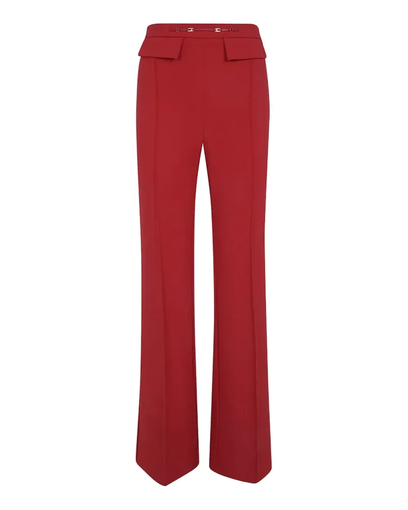 Elisabetta Franchi buckle-detail flap-pocket trousers - Rot Rot