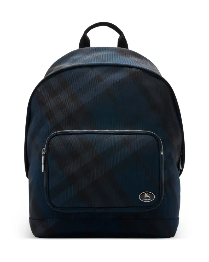 Burberry Rucksack mit Gittermuster - Blau Blau