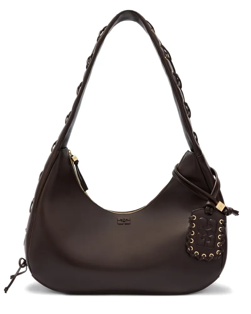Ganni Mittelgroße Schultertasche - Braun Braun