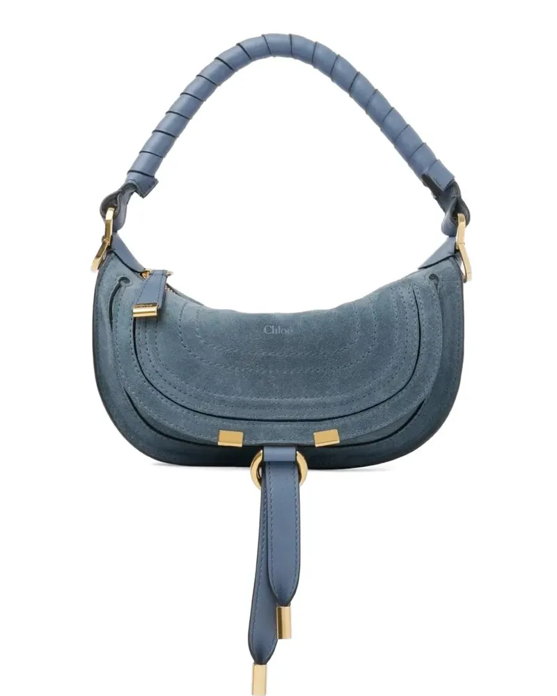 Chloé Mini Marcie suede shoulder bag - Blau Blau