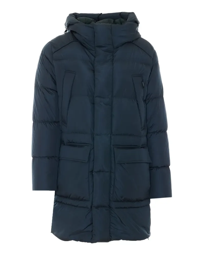 ADD Nylongloss quilted hooded coat - Blau Blau
