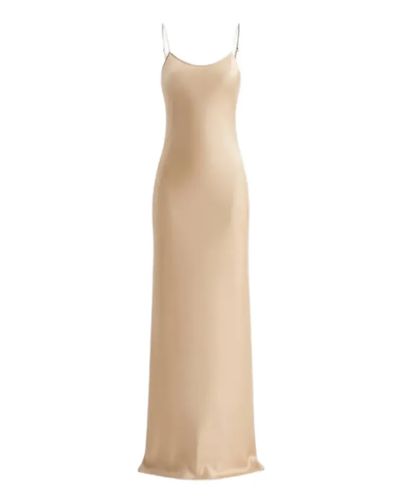 Saint Laurent Maxikleid mit U-Ausschnitt - Nude Nude