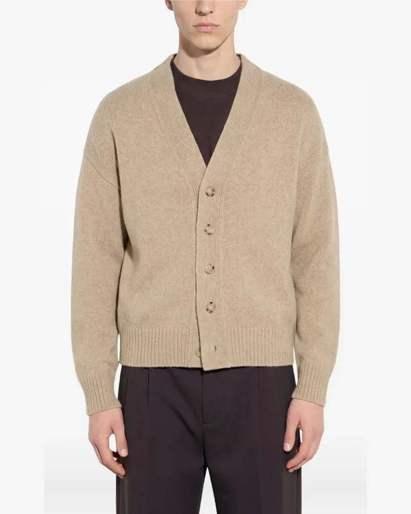 Paolo Pecora Milano V-neck button-up cardigan - Nude Nude