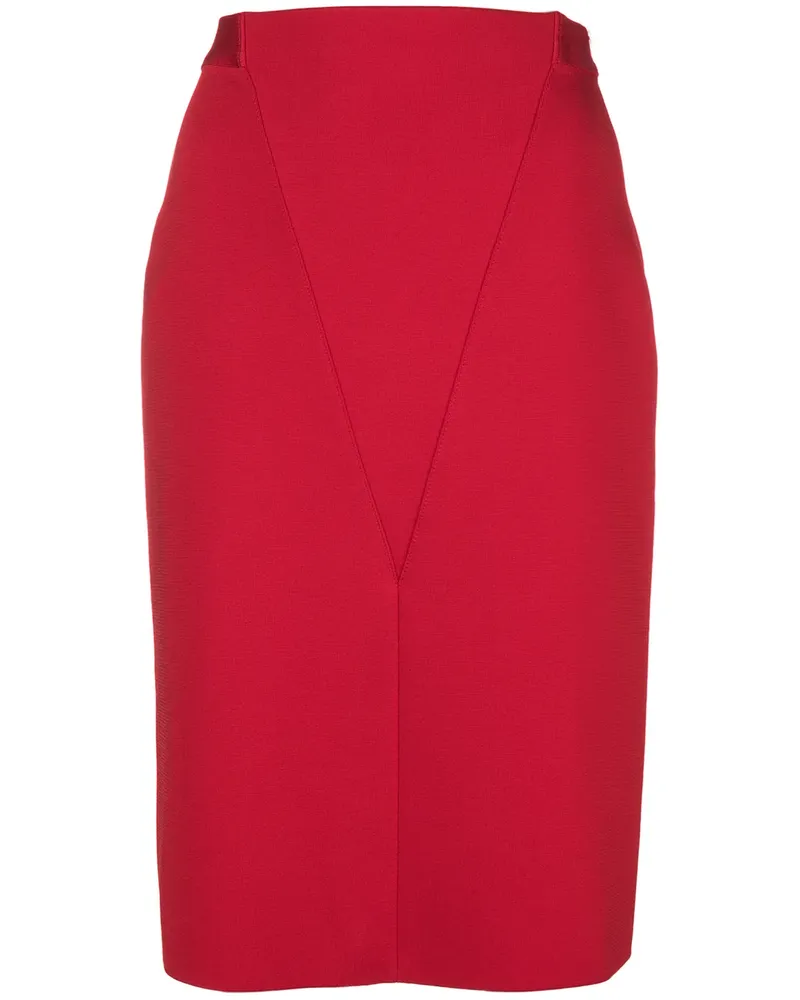 Givenchy Bleistiftrock mit V-Einsatz - Rot Rot
