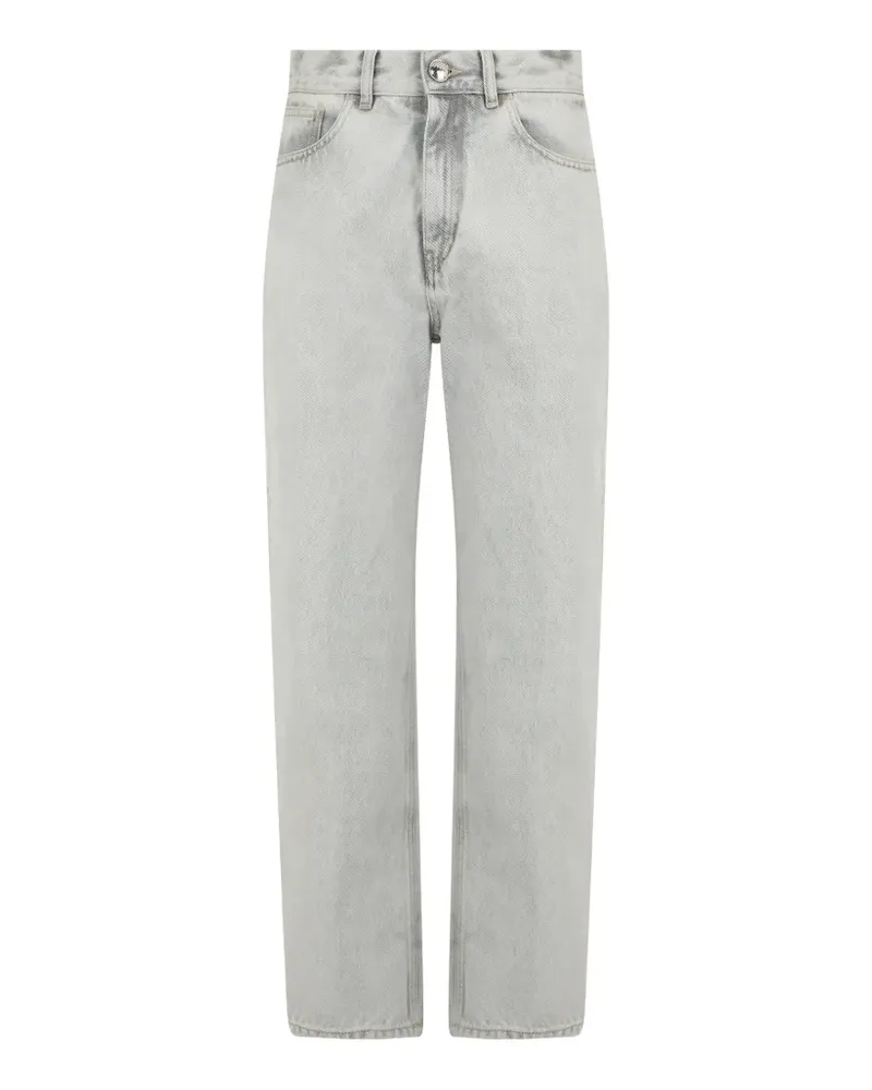 MOORER acid-wash slit-hem jeans - Grau Grau