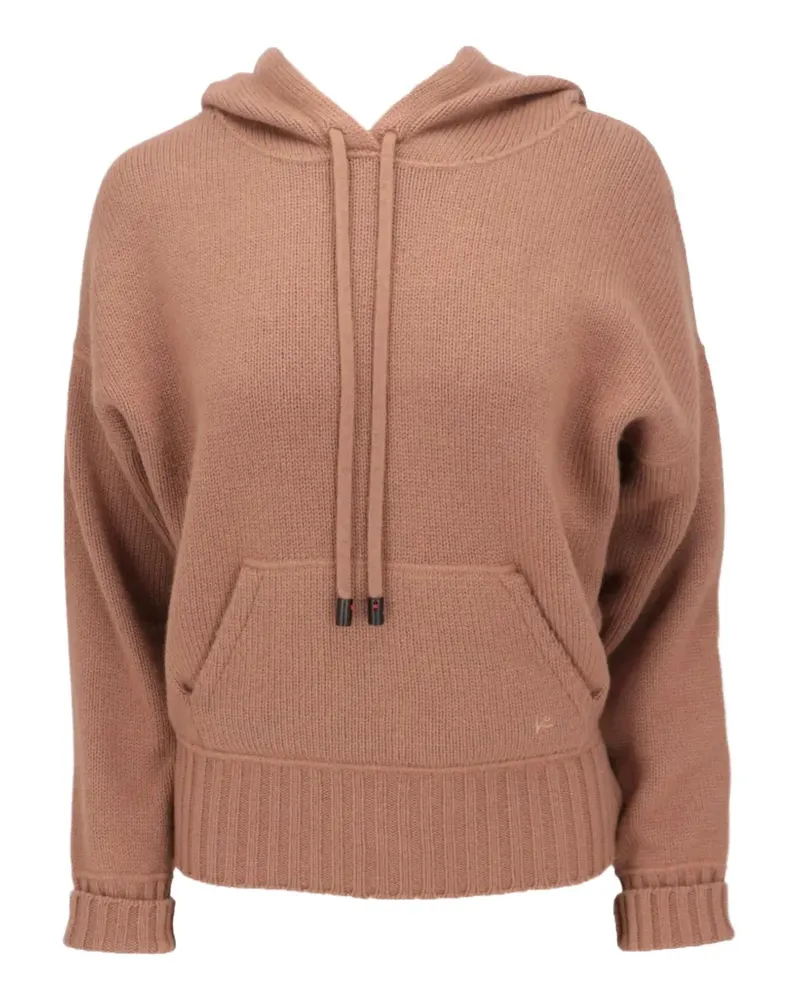 Isaia drawstring-hood long-sleeve hoodie - Braun Braun