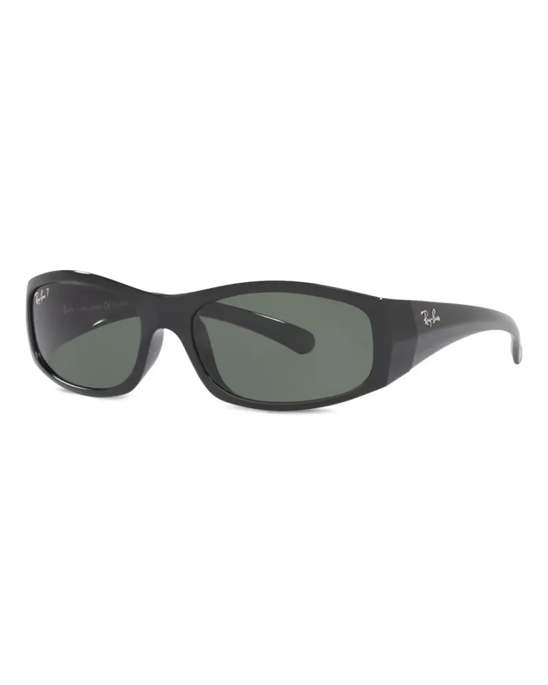 Ray Ban Polarisierte Sonnenbrille mit eckigem Gestell - Schwarz Schwarz