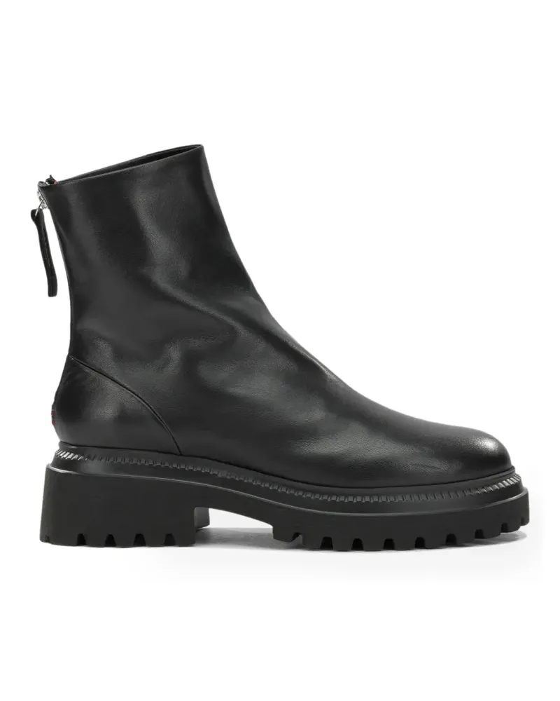 HALMANERA Lederstiefel mit dicker Sohle - Schwarz Schwarz