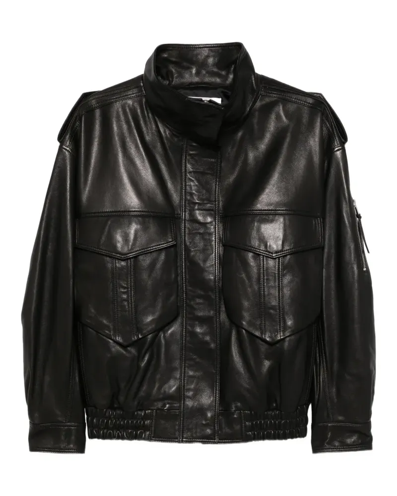 FRANKIE Shop Napa multi-pocket leather jacket - Schwarz Schwarz