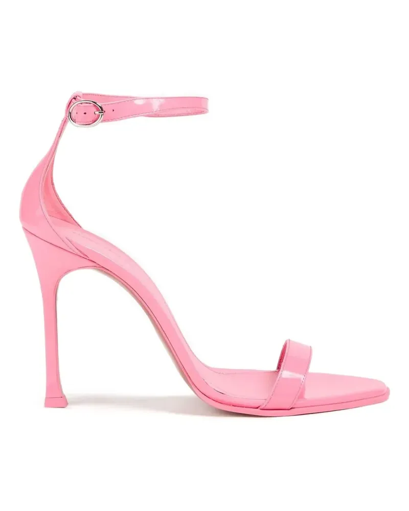 Amina Muaddi Kim patent-leather sandals - Rosa Rosa