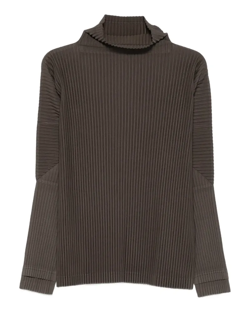 Issey Miyake pleated roll-neck top - Grün Grün