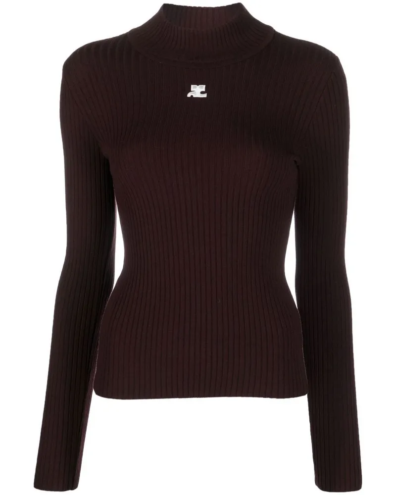 Courrèges Gerippter Reedition Pullover - Braun Braun