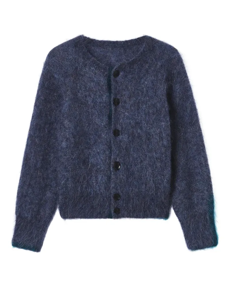 Yohji Yamamoto Geknöpfter Cardigan aus Mohär - Blau Blau