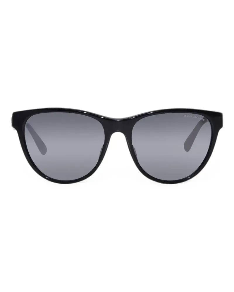 Armani Exchange logo-print round-frame sunglasses - Schwarz Schwarz