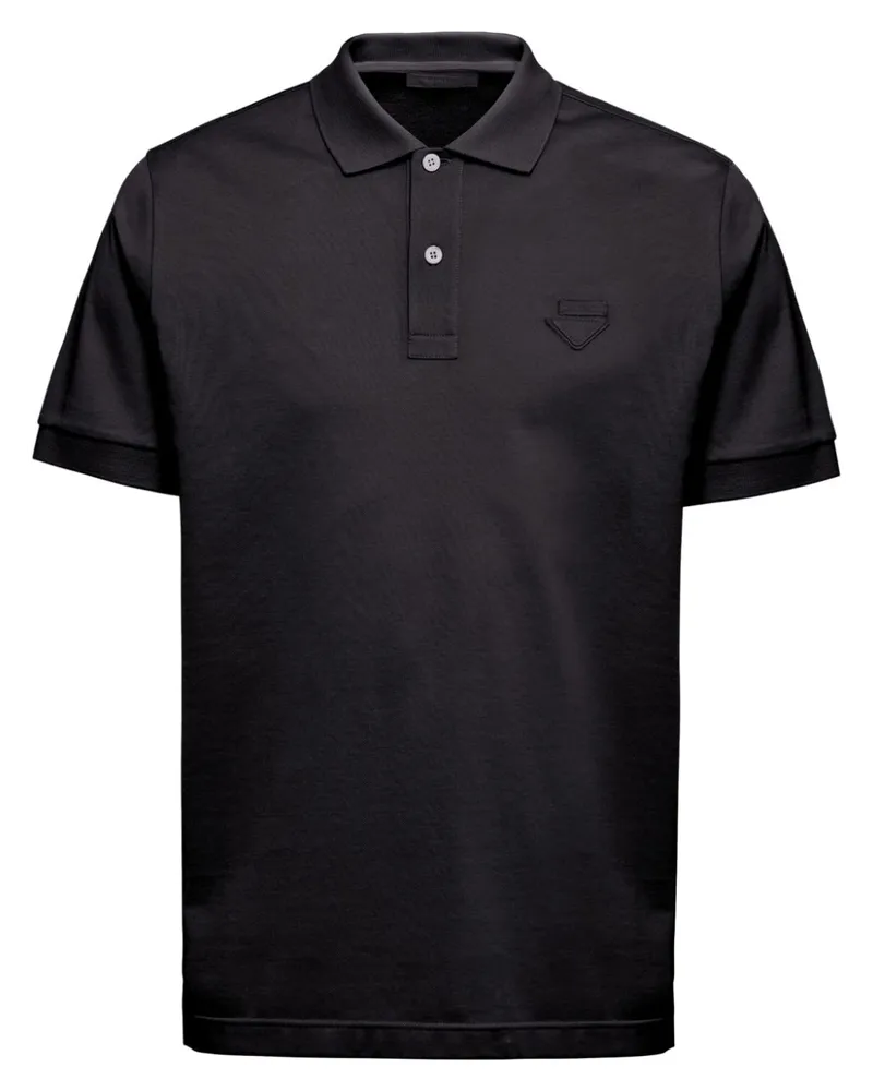 Prada Poloshirt aus Pikee - Schwarz Schwarz