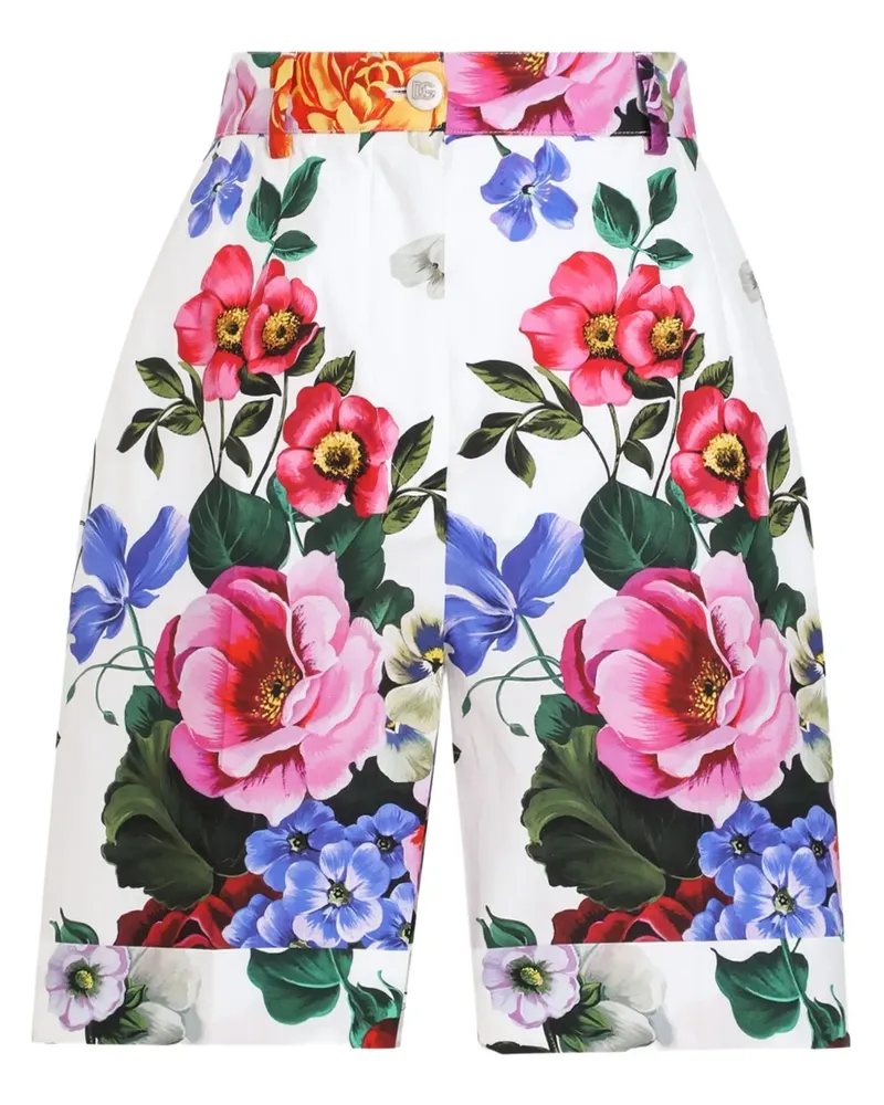 Dolce & Gabbana Shorts mit Blumen-Print - Weiß Weiß