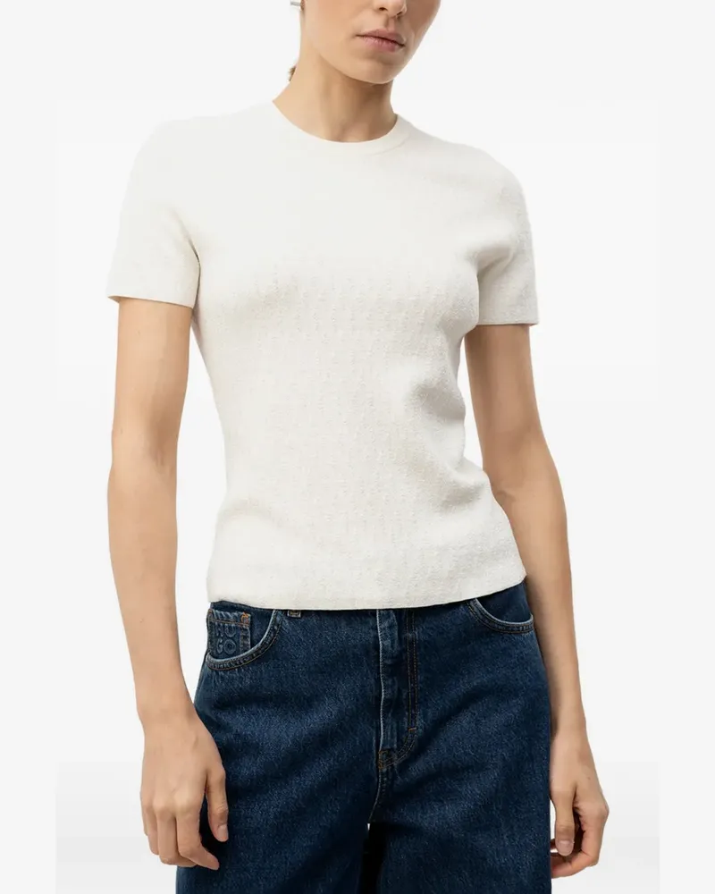 HUGO BOSS Gerippter Pullover - Nude Nude