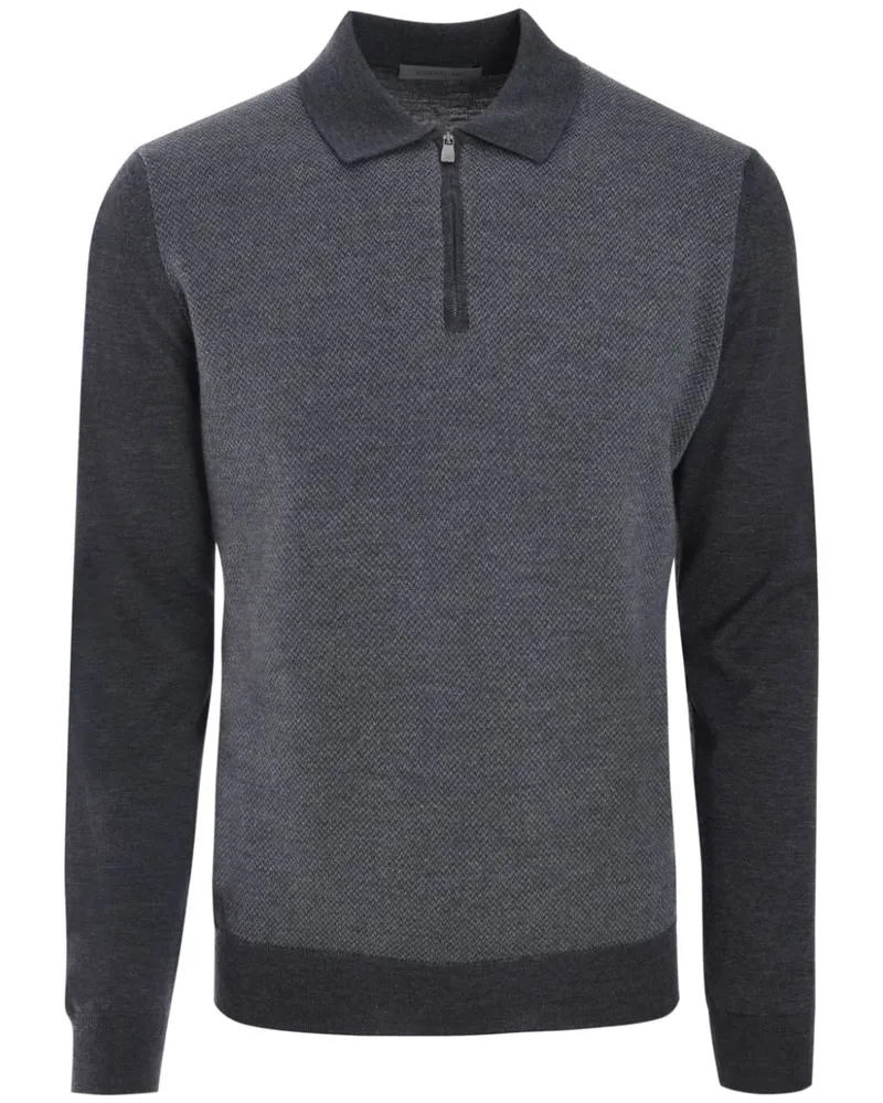 Corneliani Gestricktes Poloshirt - Grau Grau