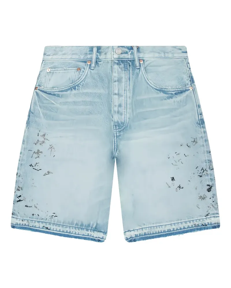 PURPLE BRAND beaded splatter-effect shorts - Blau Blau
