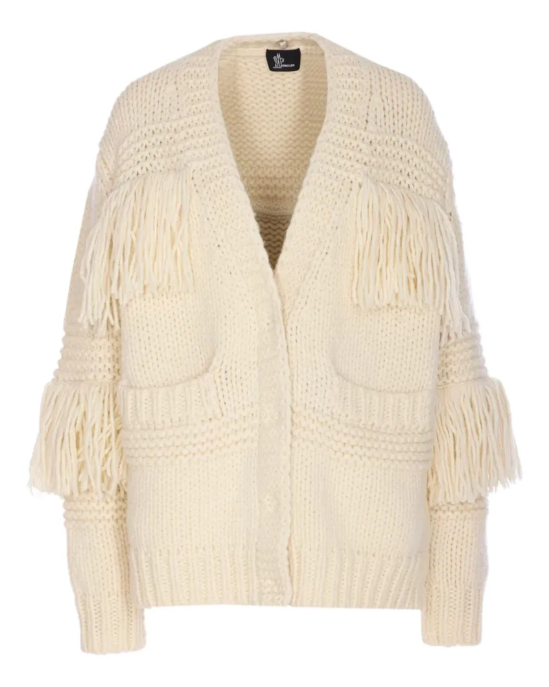 Moncler Cardigan mit Fransen - Nude Nude