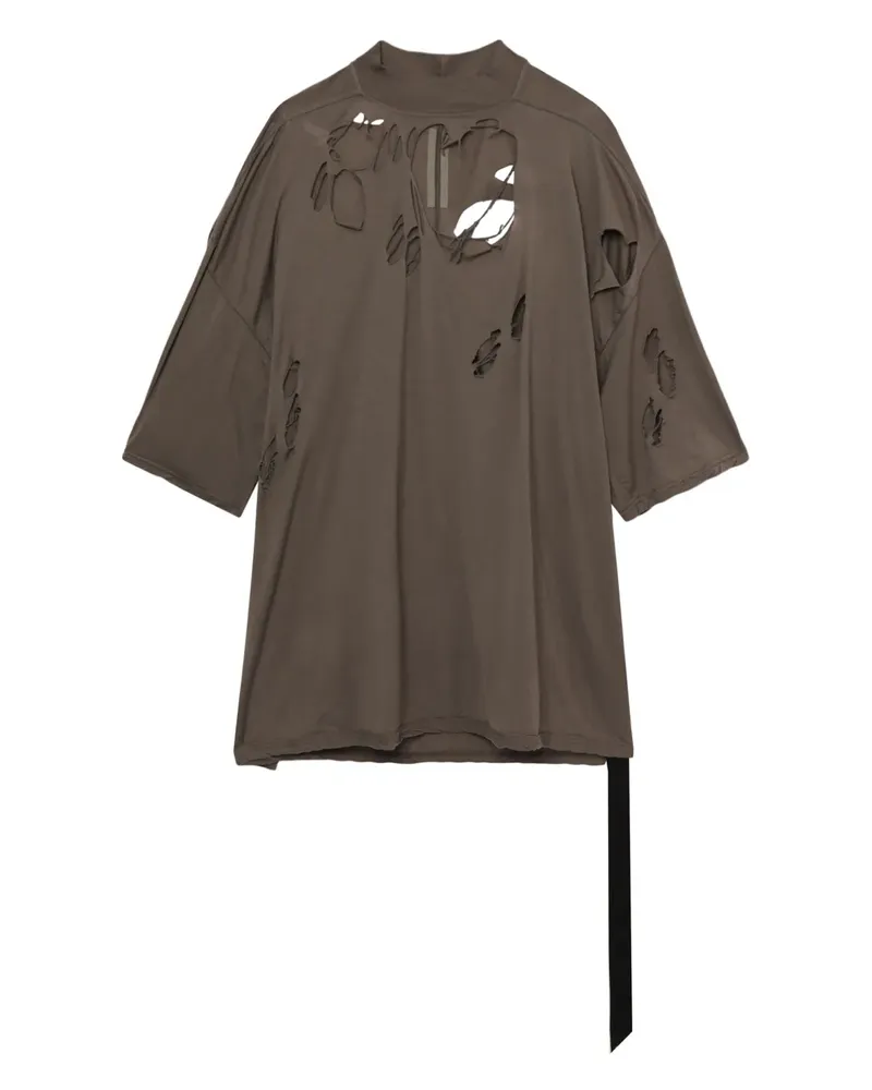 DRKSHDW by Rick Owens T-Shirt in Distressed-Optik - Braun Braun
