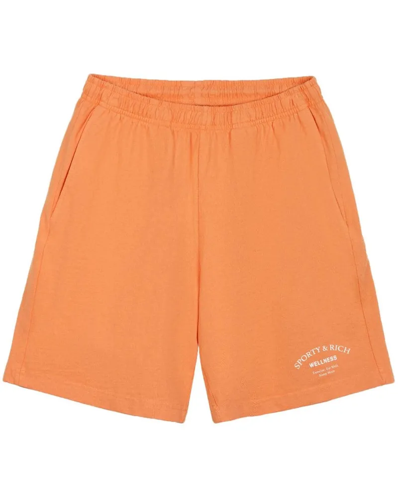 SPORTY & RICH Shorts mit Wellness Studio-Print - Orange Orange
