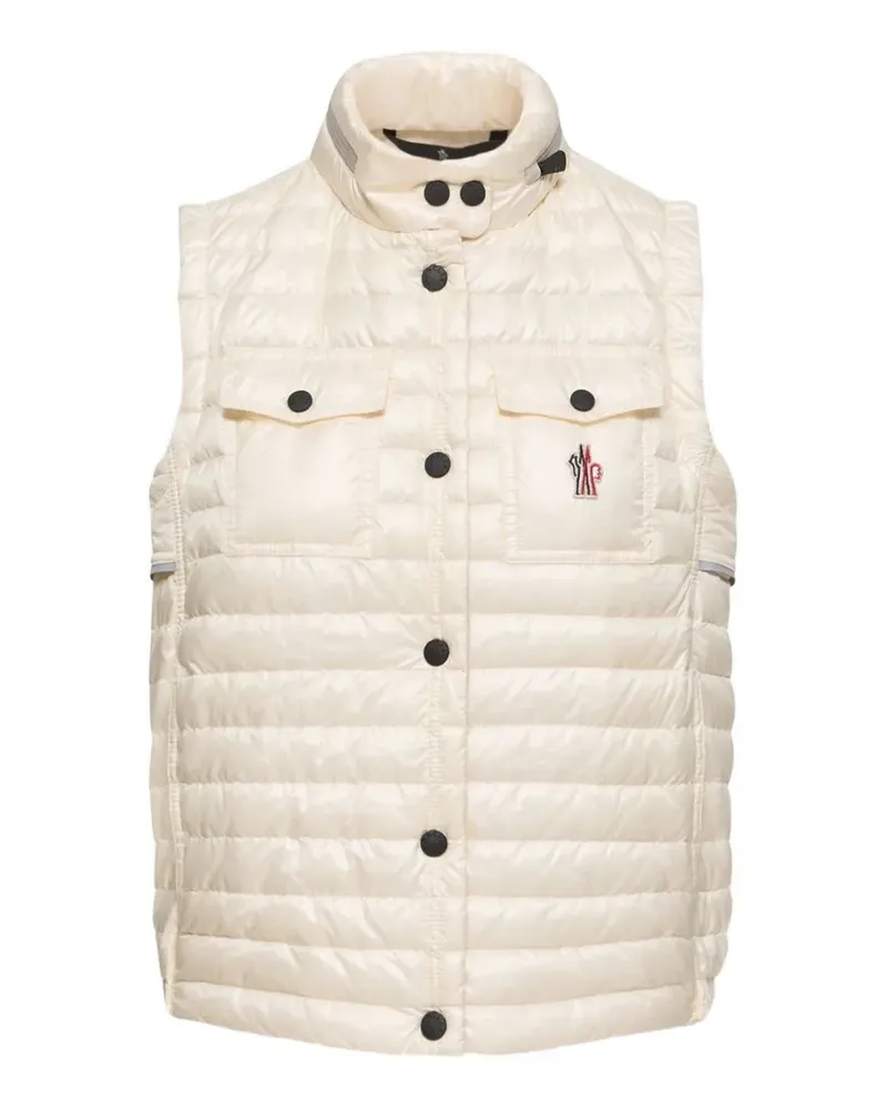 Moncler Gesteppte Gumiane Weste mit Logo-Patch - Nude Nude