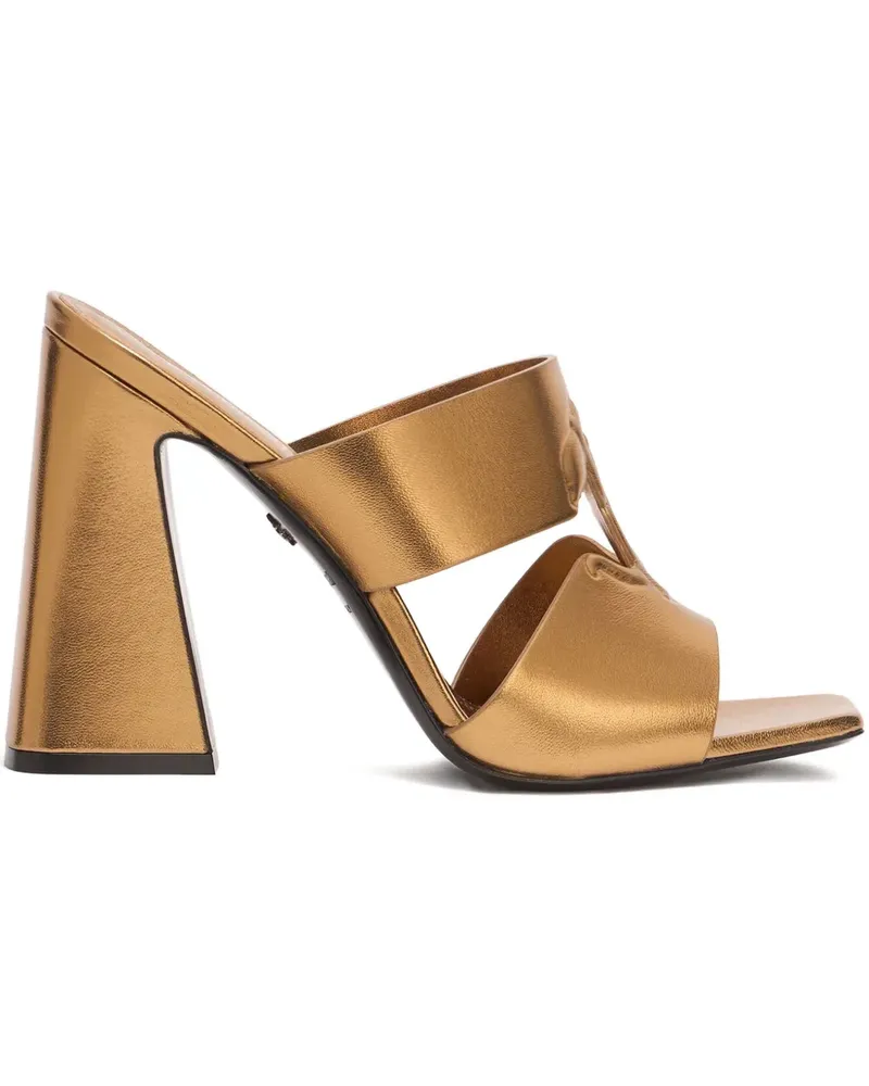 Roberto Cavalli Mules mit geprägtem Absatz - Gold Gold
