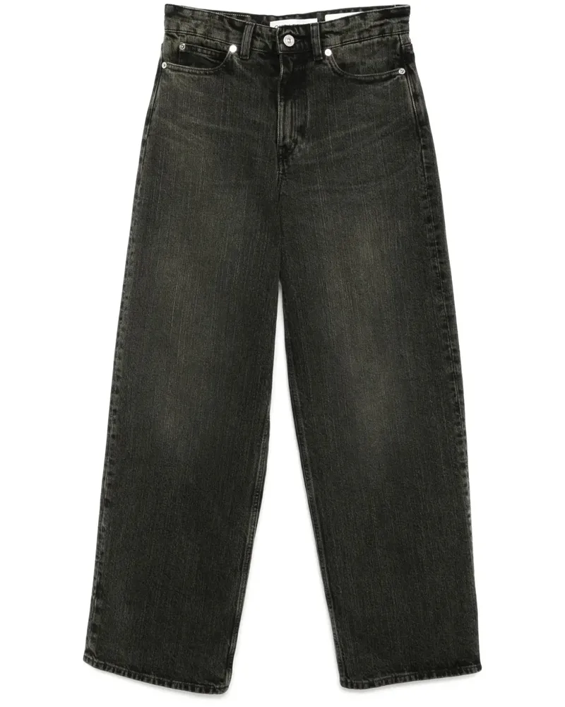 Our Legacy Halbhohe Straight-Leg-Jeans - Schwarz Schwarz
