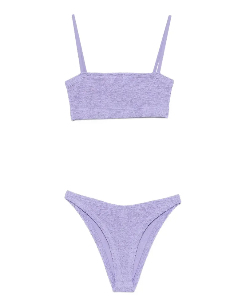 Hunza G Badeanzug mit Knitteroptik - Violett Violett