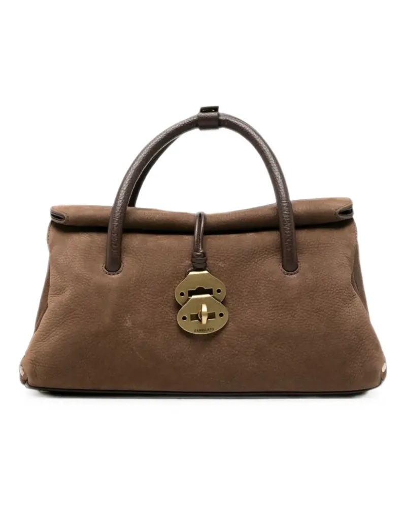 Zanellato Kleine Dotta Jones Tote Bag mit Nieten - Braun Braun