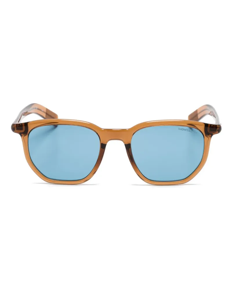 Montblanc Sonnenbrille mit geometrischem Gestell - Braun Braun