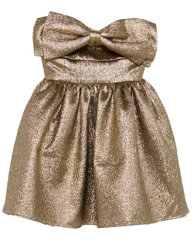 Self-Portrait Minikleid im Metallic-Look - Gold Gold