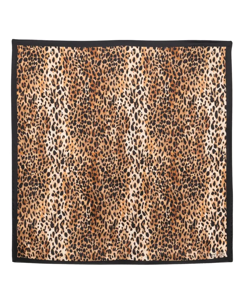Maje Seidenschal mit Leoparden-Print - Braun Braun