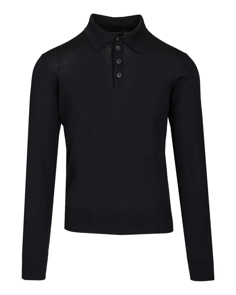 Emporio Armani button polo sweater - Schwarz Schwarz
