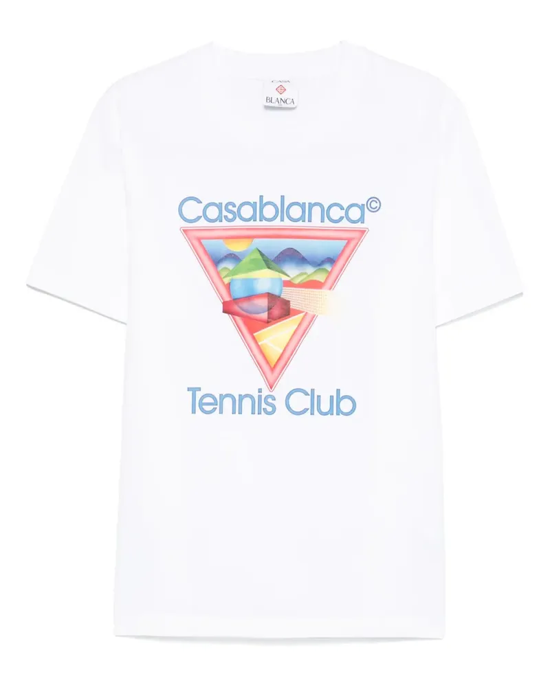 Casablanca Paris Tennis Club Icon organic cotton T-shirt - Weiß Weiß