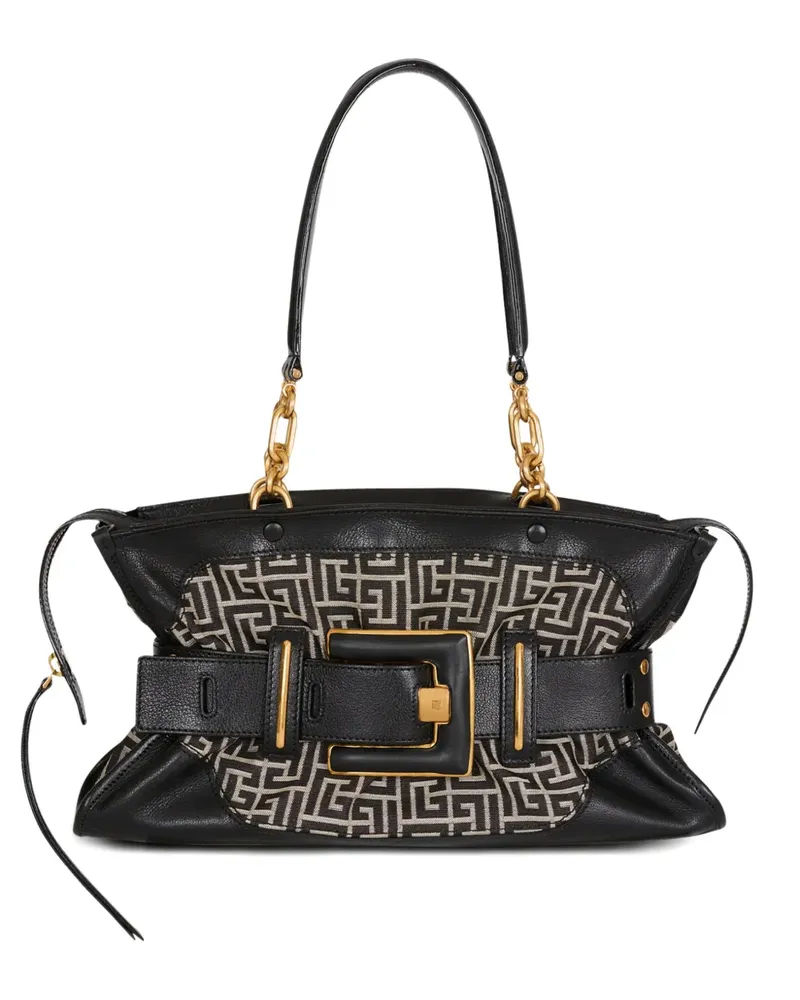 Balmain Anthem Jacquard-Tote Bag mit Monogramm - Schwarz Schwarz