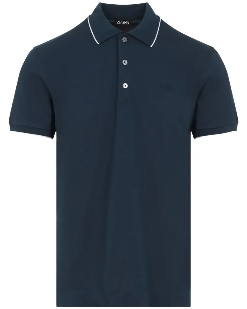 Ermenegildo Zegna Poloshirt mit Logo-Stickerei - Grün Grün