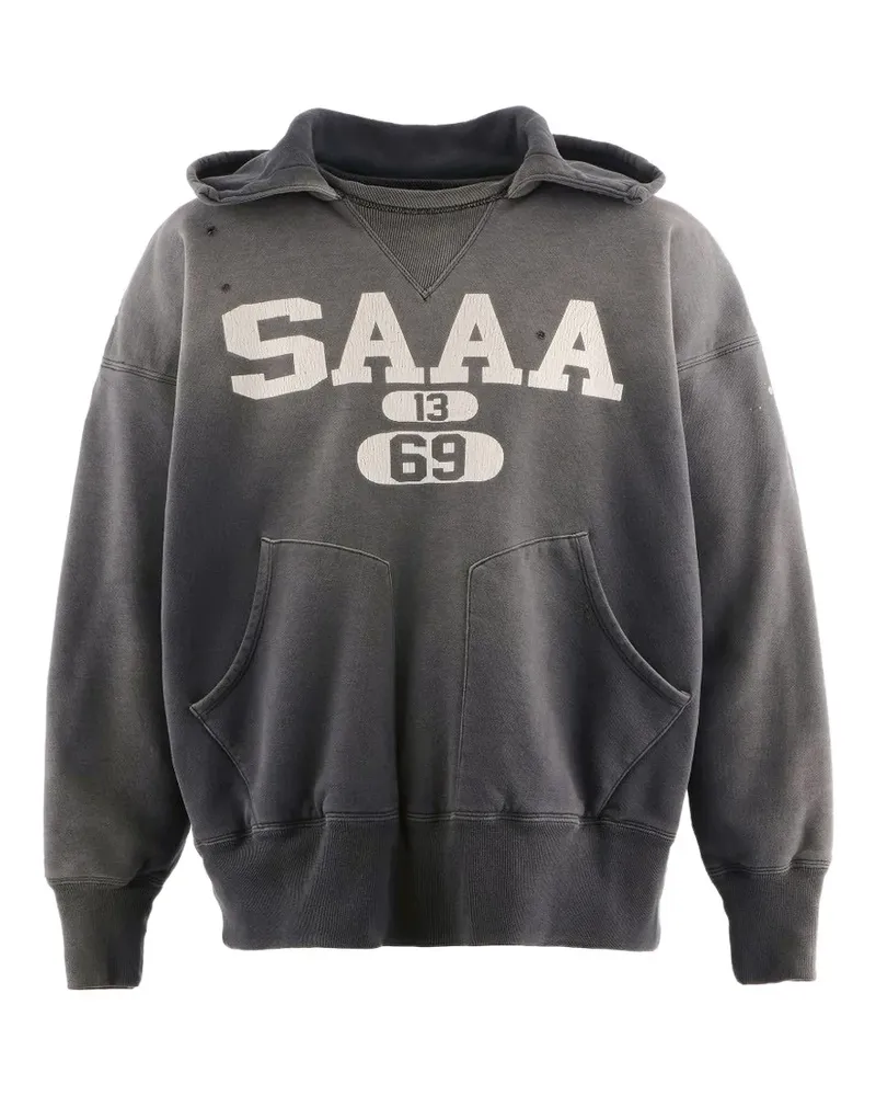 SAINT MXXXXXX Hoodie mit Logo-Print - Grau Grau