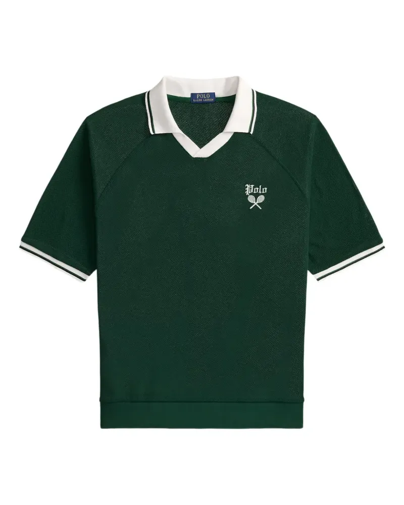 Ralph Lauren Besticktes Oberteil mit Johnny-Kragen - Grün Grün
