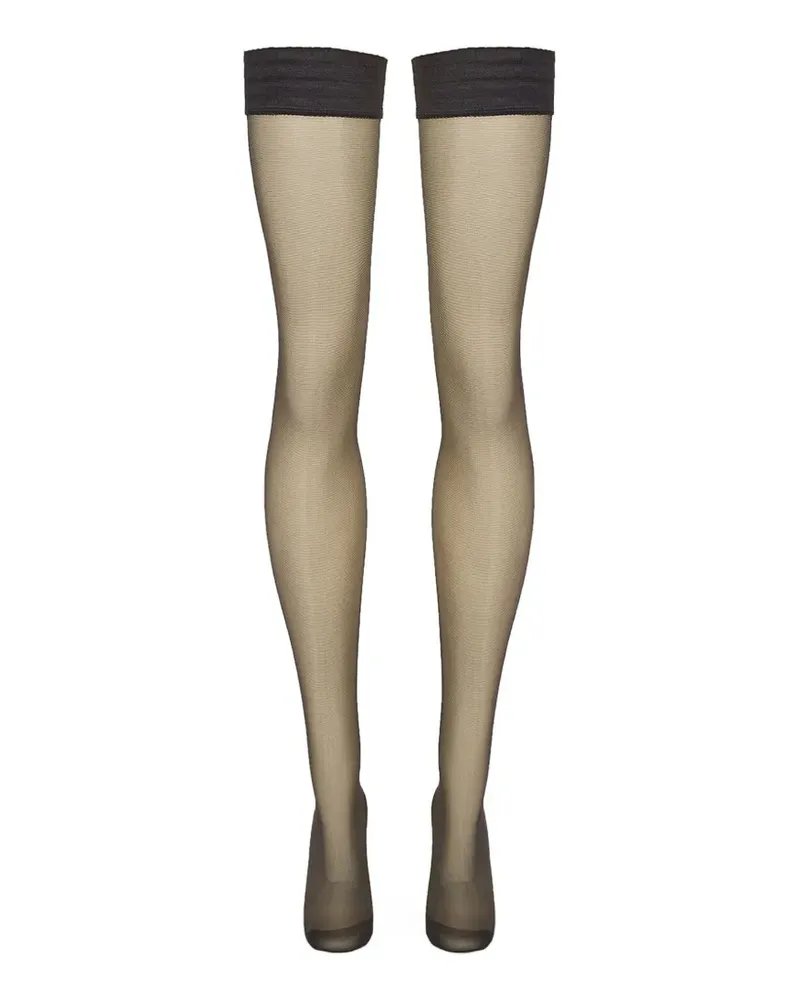 Wolford Semi-transparente 20 Stay-up-Strümpfe - Schwarz Schwarz