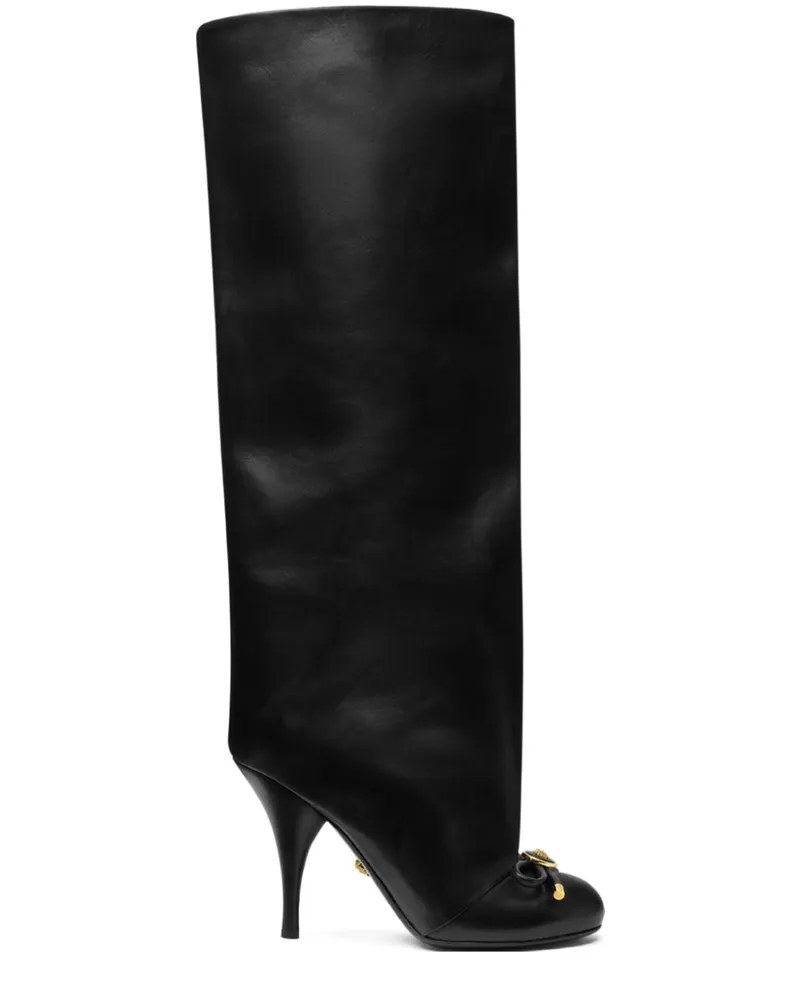 Versace Kniehohe Opera Bow Stiefel 105mm - Schwarz Schwarz
