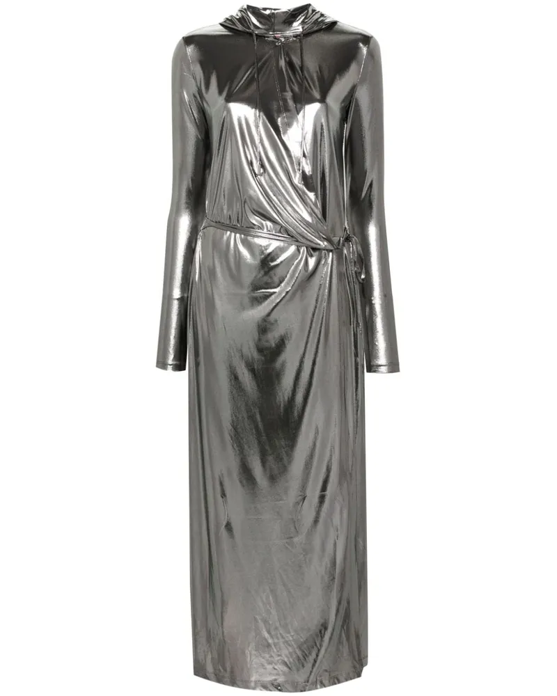 Diesel D-Fanzy Wickelkleid mit Kapuze - Silber Silber