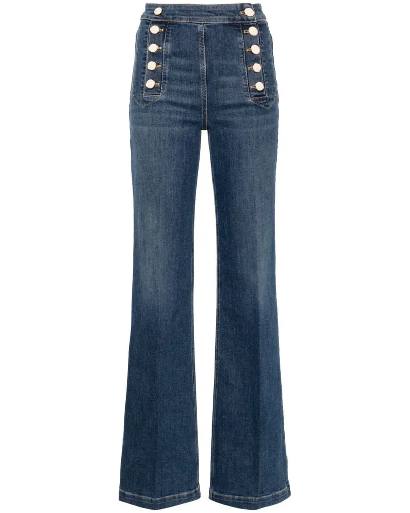 Elisabetta Franchi Bootcut-Jeans mit hohem Bund Blue